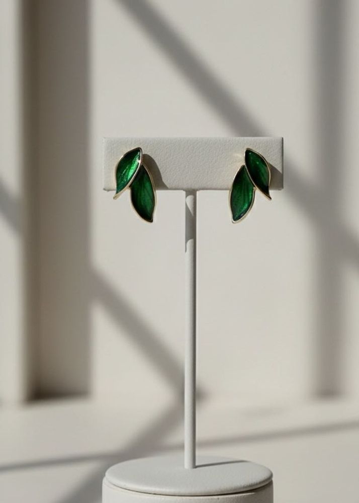 Waterproof | Leaf Design Resin Stud Earrings