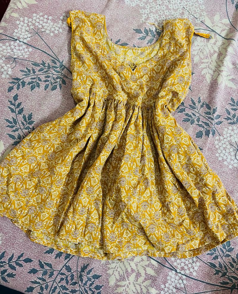 Yellow Short Kurti/ Top