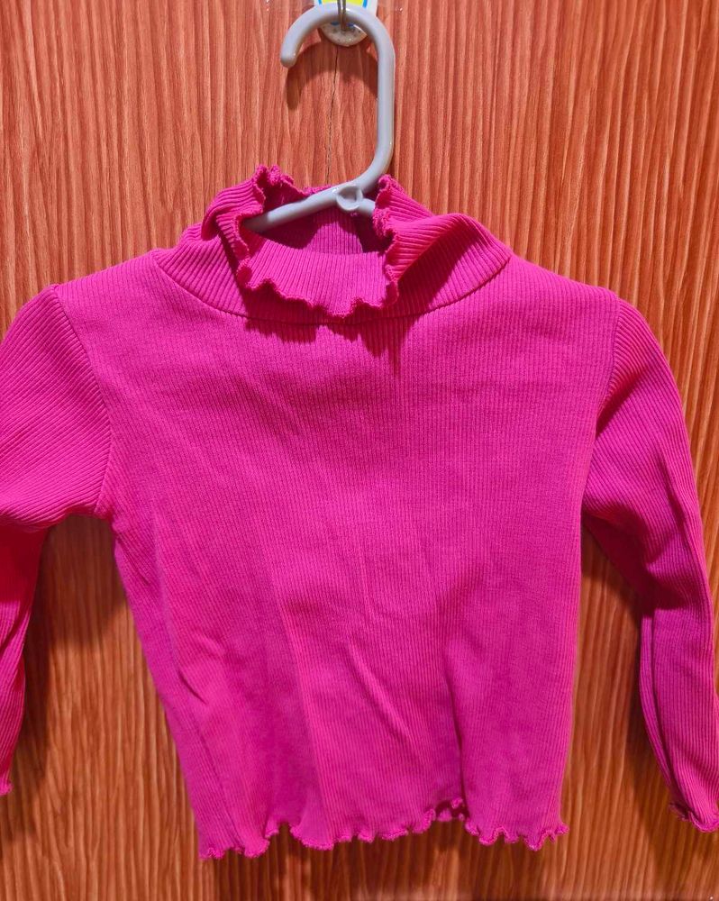Babyhug Full Sleeves Solid Skivi Tee