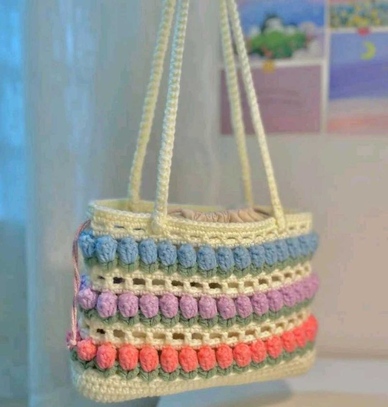 Crochet Tulip Tote Bag