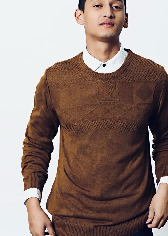 Mr Bowerbird Men Heritage Brown Pullover