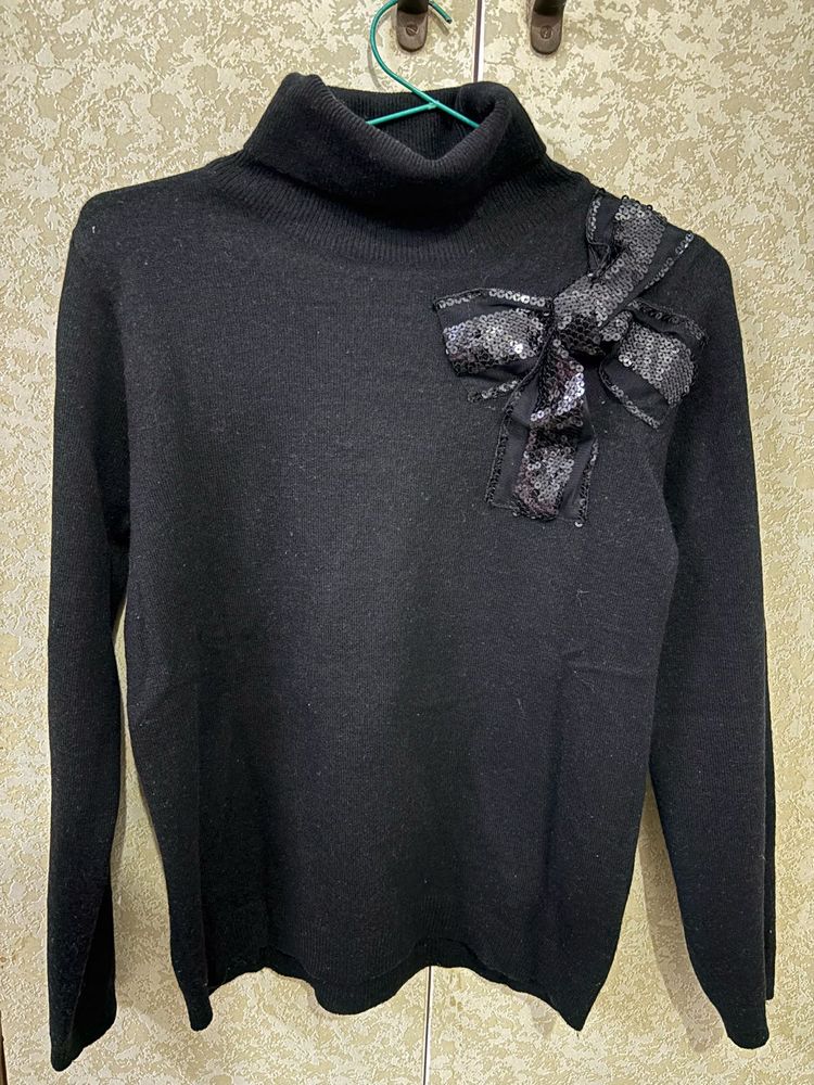 Black High Neck Sweater