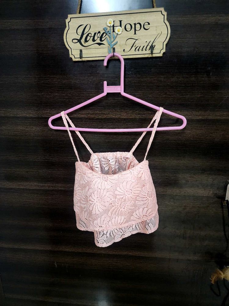 Lace Padded Cami Crop Top - Beach Wear ⛱️