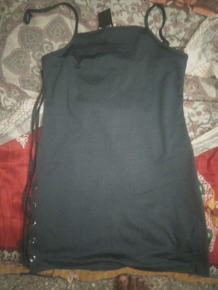 Sleeveless Greyish Mini Dress