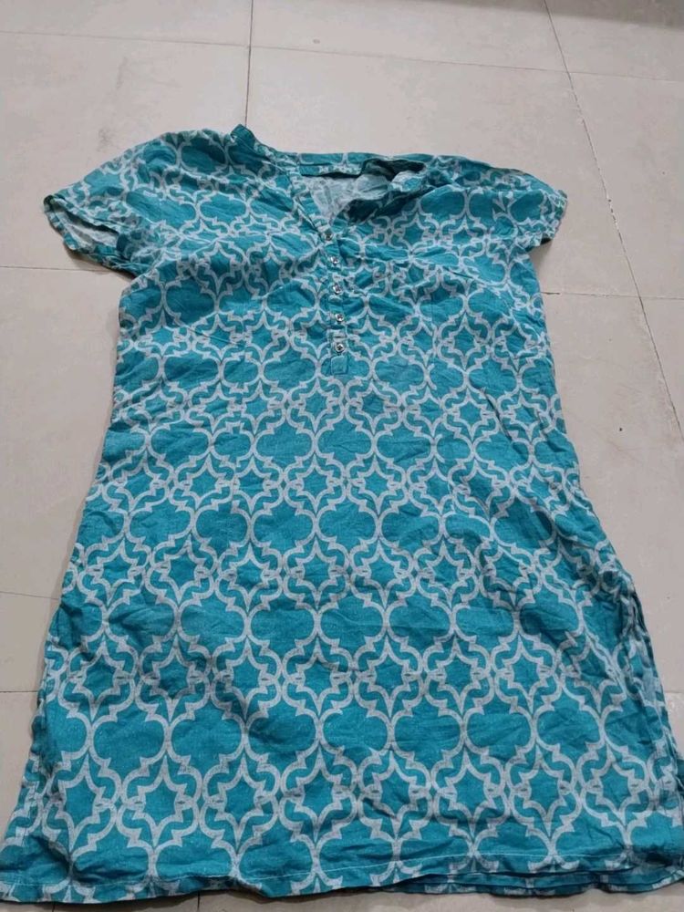 Blue Printed Kurta