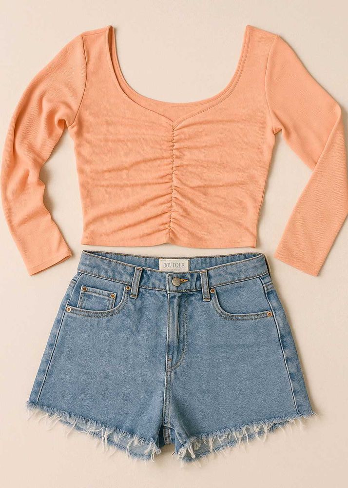 PEACH DENIM COMBO