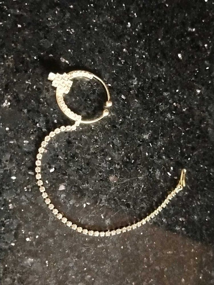 Sparkling Nose Ring with Chain