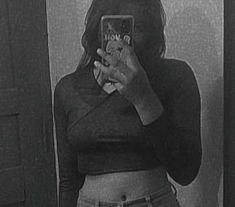 Black Long Sleeve Crop Top