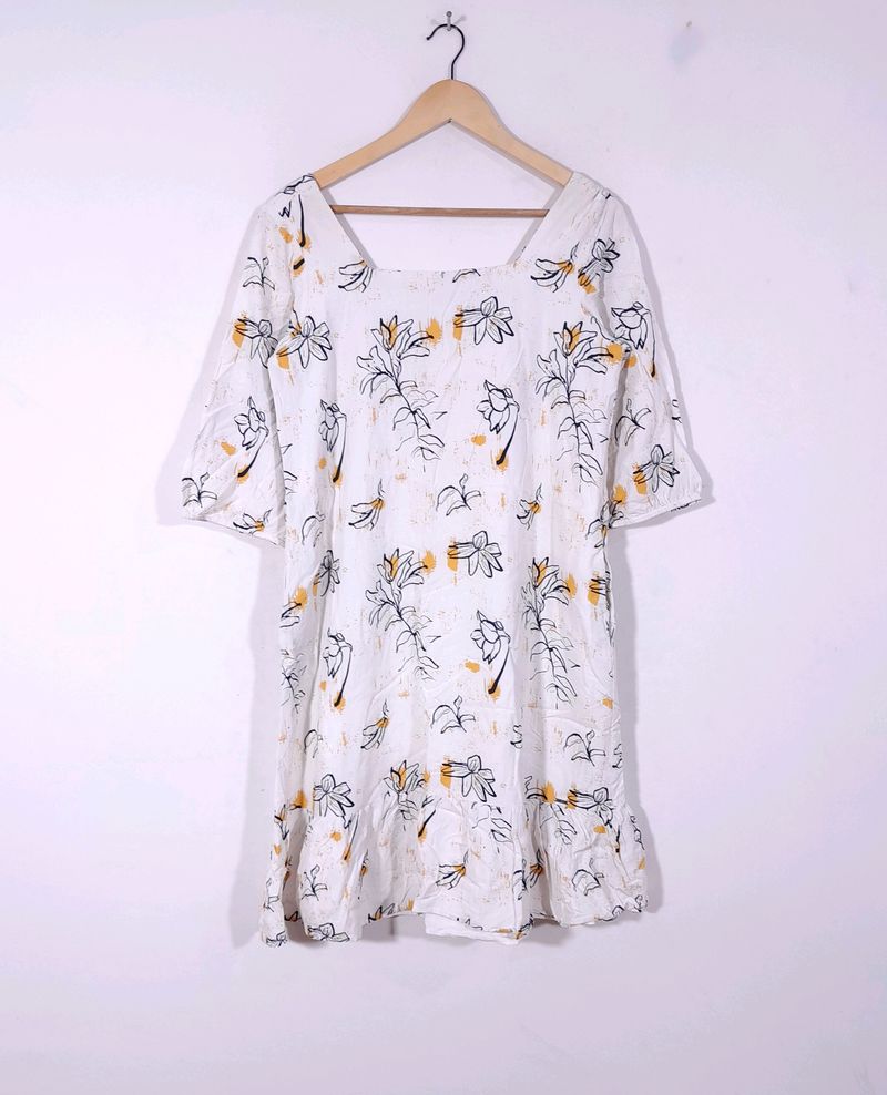 Allen Solly Printed Flared Dress(Women's)