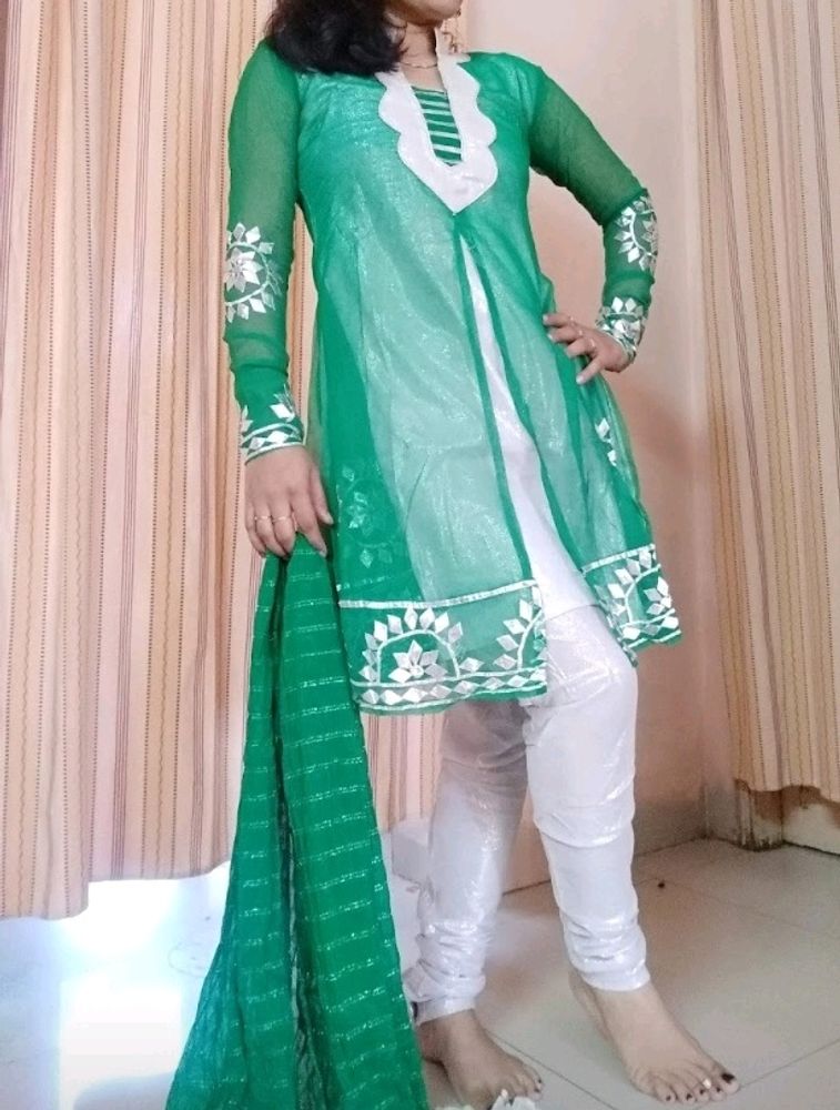 Unique Jacket Style Designer Gota Work Kurta Set