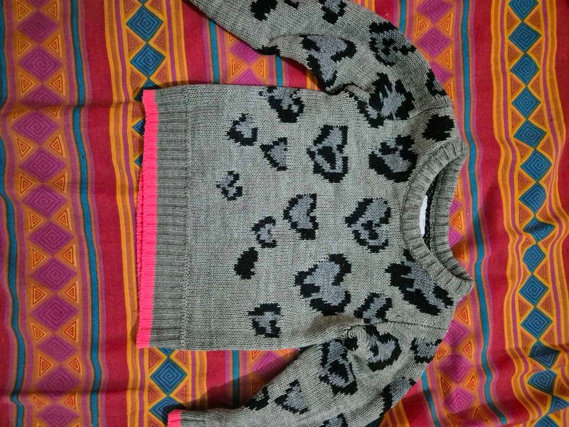 Leopard Print Cropped Sweater