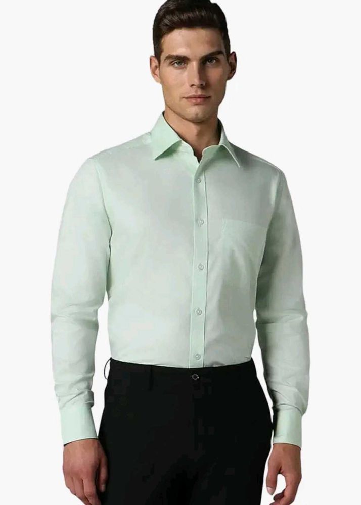 Men Light Blue Textured Full Sleeves Formal Shirt