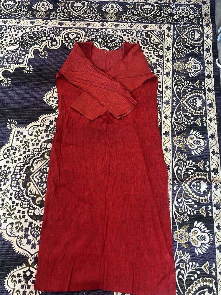 Elegant Red Long Sleeve Dress