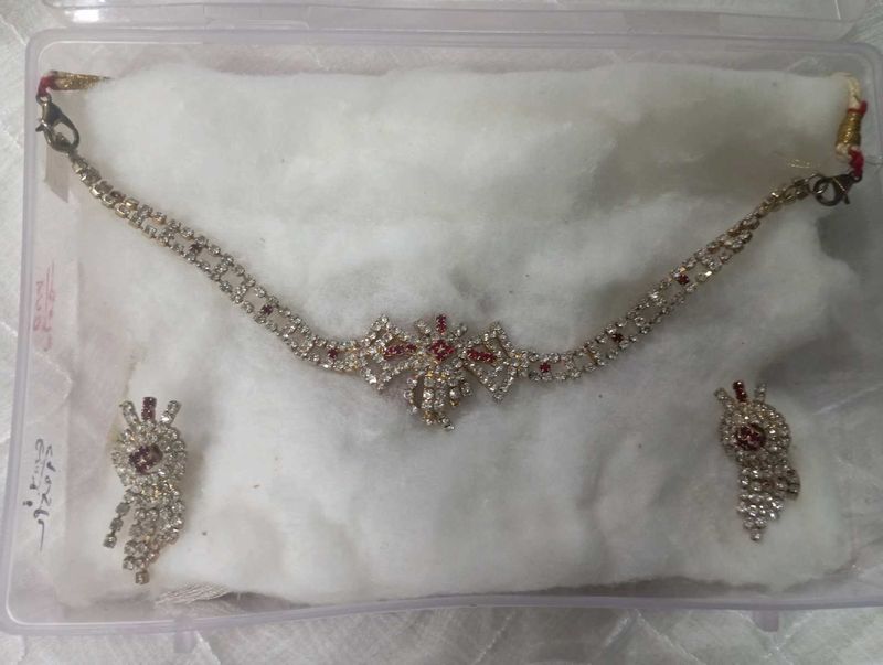 Rhinestone Necklace &amp; Earring Set