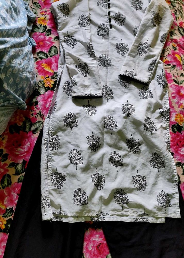 BLACK &amp; WHITE kurti Palazzo Set