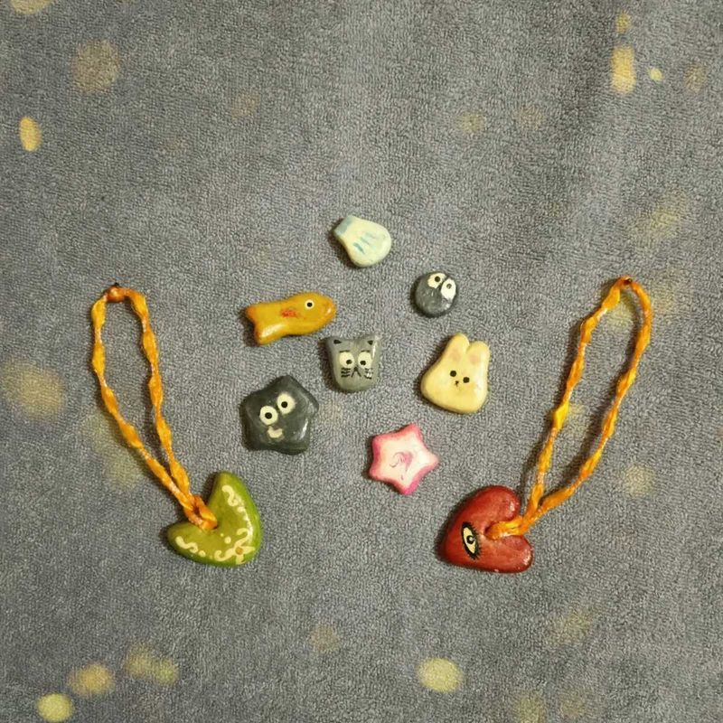 Handmade Clay Charms,Fridge Magnet,Keyring⭐😺❤️