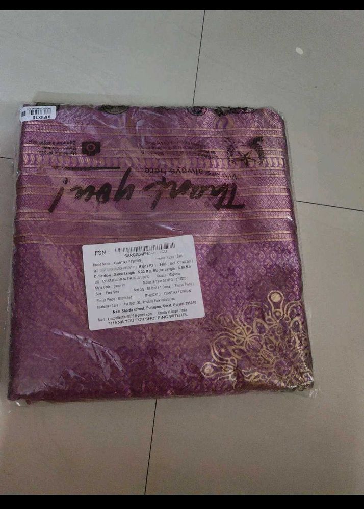 Pure kanjivaram silk saree new with tag