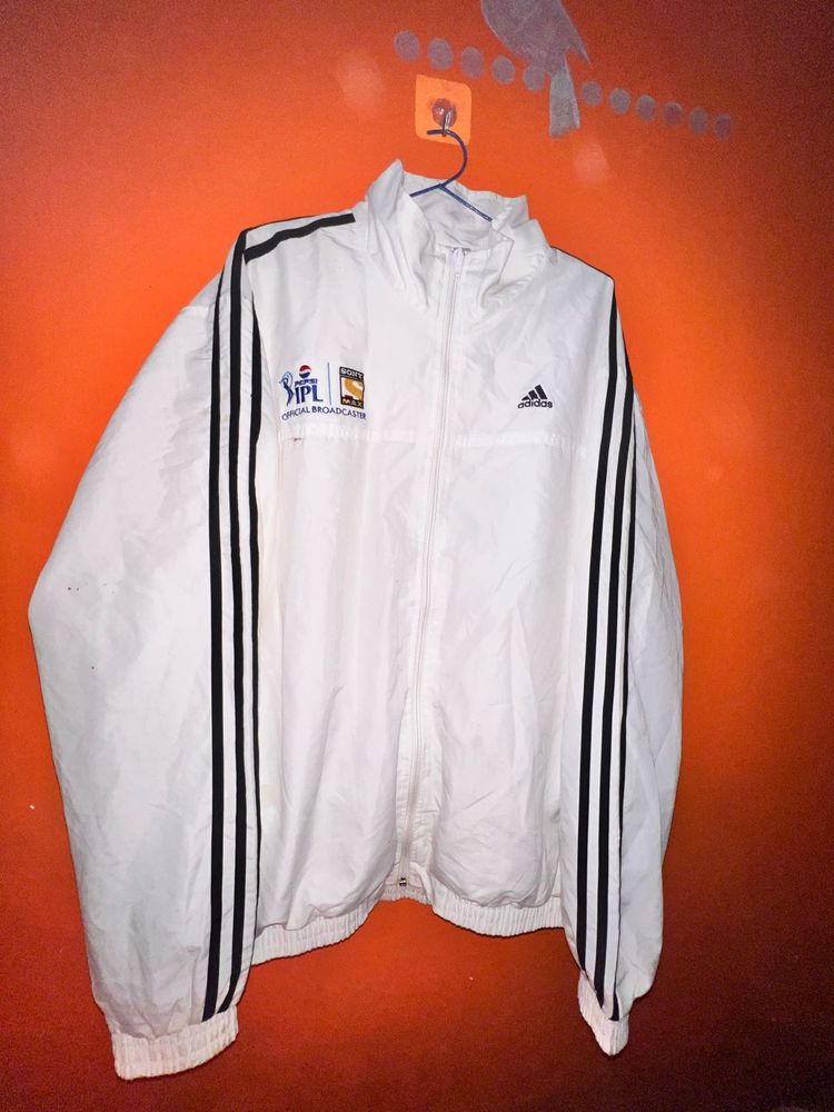 Adidas white windcheater