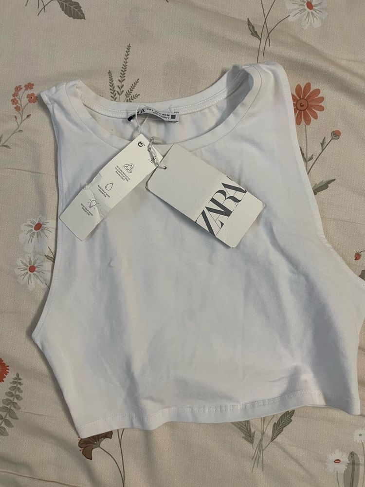 ZARA plain white tank top