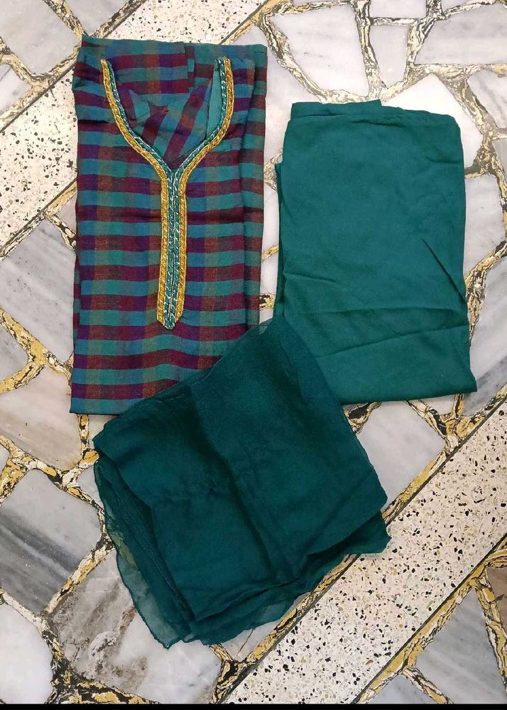 Ethnic Silk Kurta Set Crepe Dupatta