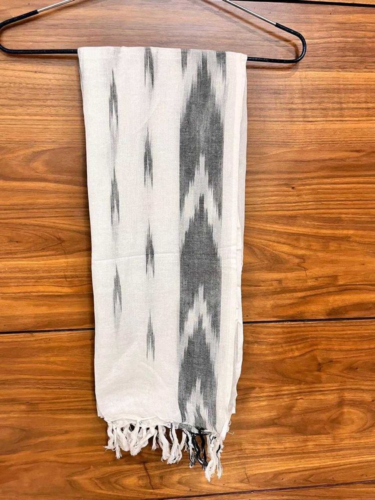 White &amp; Gray Ikkat Dupatta