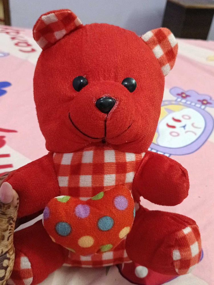 Red Teddy Bear with Heart