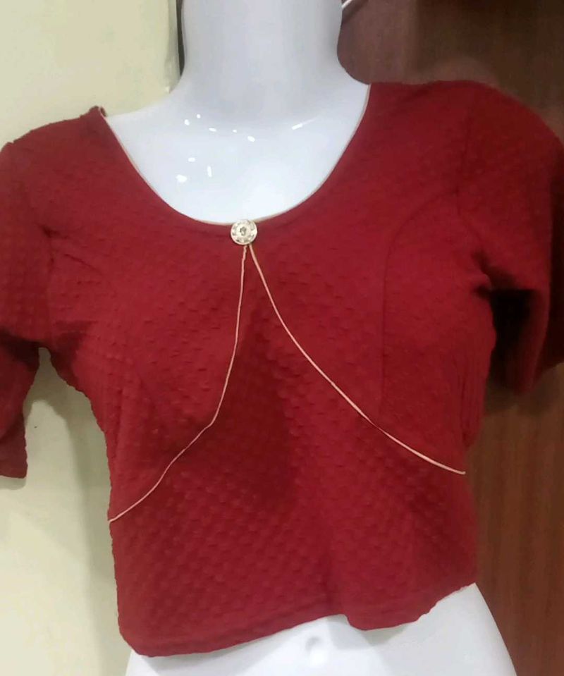 Designer Brick Colour Blouse