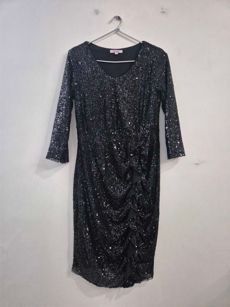 Sparkling Black Sequin Dress
