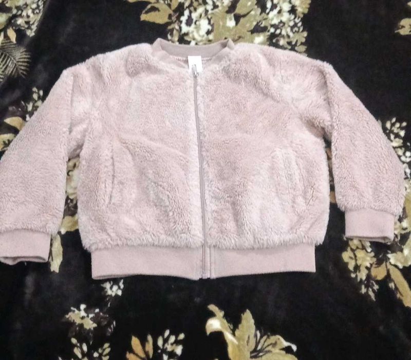 Fuzzy Pink Zip-Up Jacket
