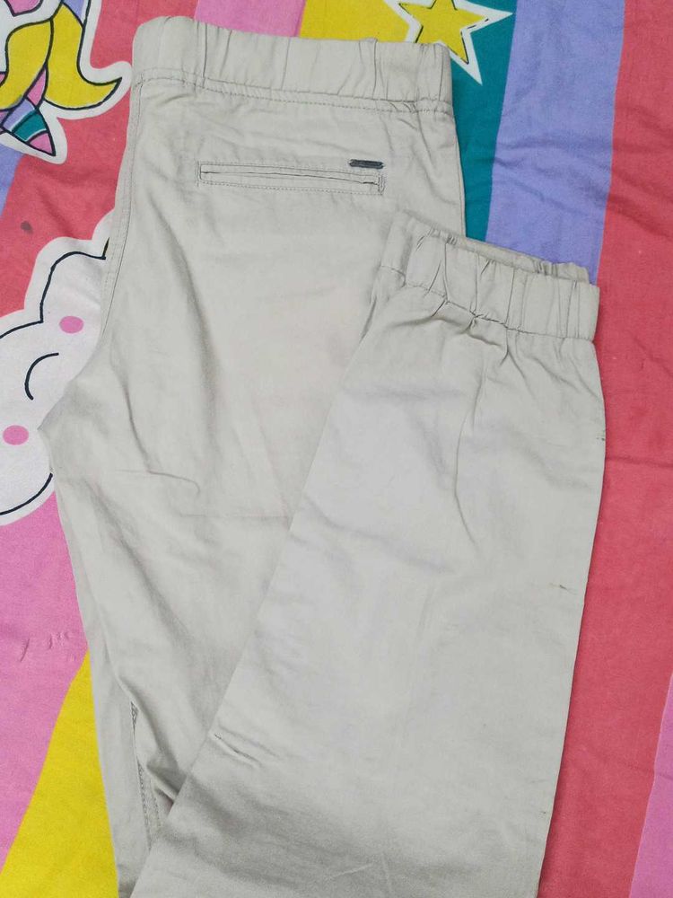 Beige Casual Pants