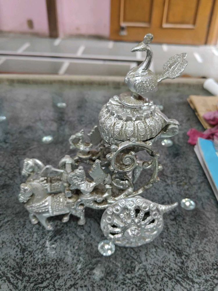 Mahabharat Rath Silver Showpiece