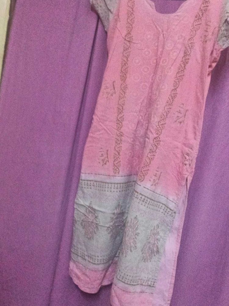 Pink Printed Kurta