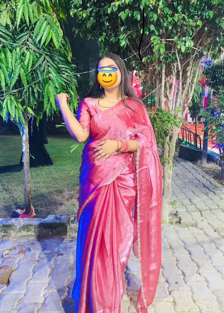 Elegant Pink Saree with Embellishments