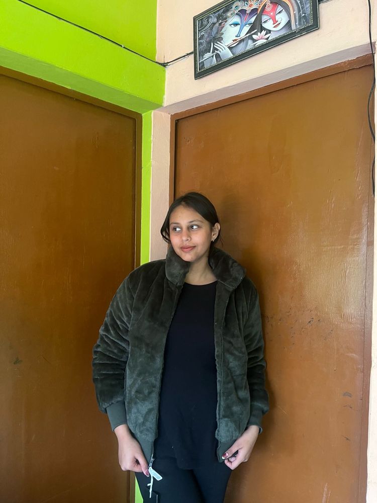 Cozy Olive Green Faux Fur Jacket