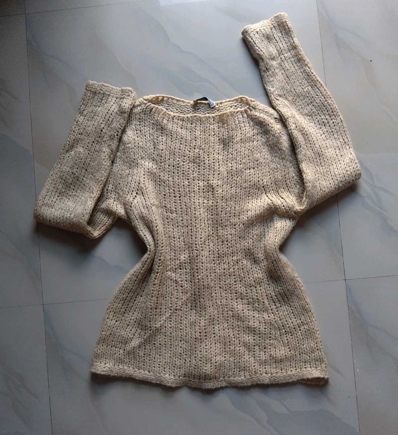 Beige Knit Sweater crochet