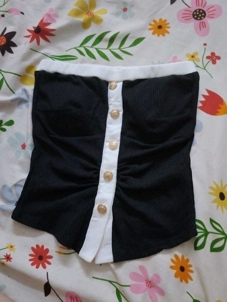Button-Front Tube Top