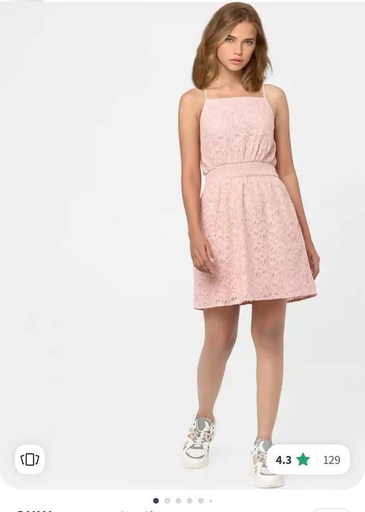 Pink Lace Mini Dress