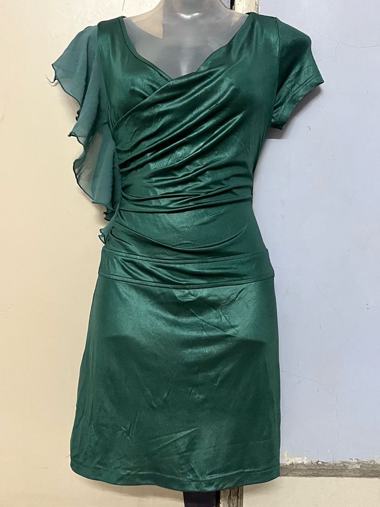 Silk Emerald Green Party Dress