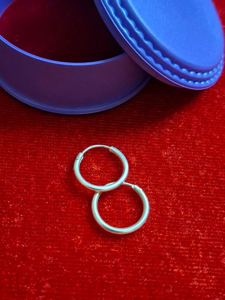 925 Silver Hoop Earrings 12mm Diameter 2mm Thick