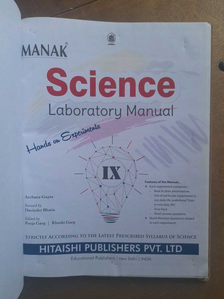 Manak Science Lab Manual - Class IX
