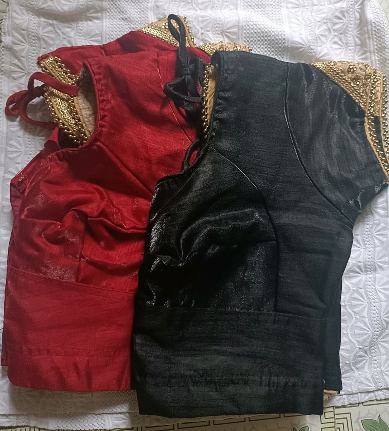 Combo Blouse Black And Maroon Colour