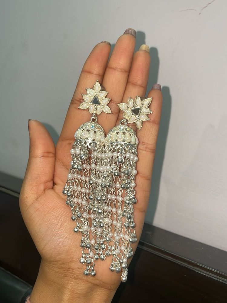 White earrings