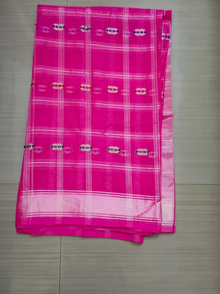 Pink Checkered Saree