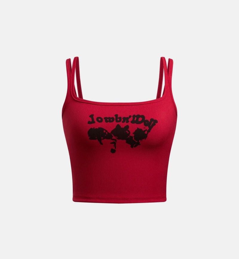 Red Graphic Print Tank Top