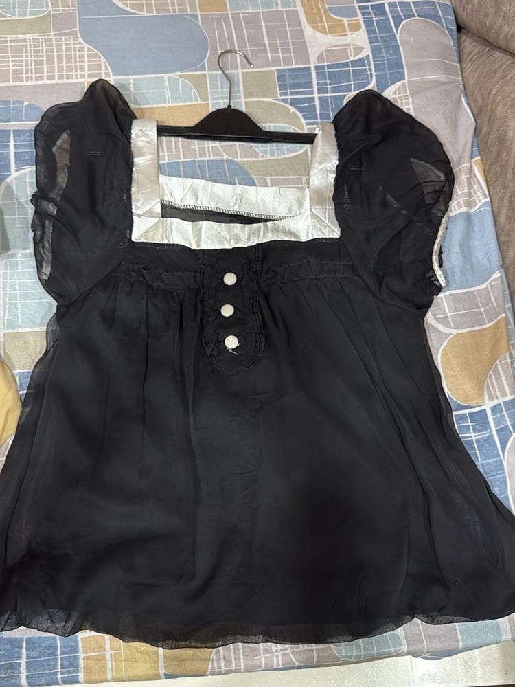 Black Chiffon Blouse
