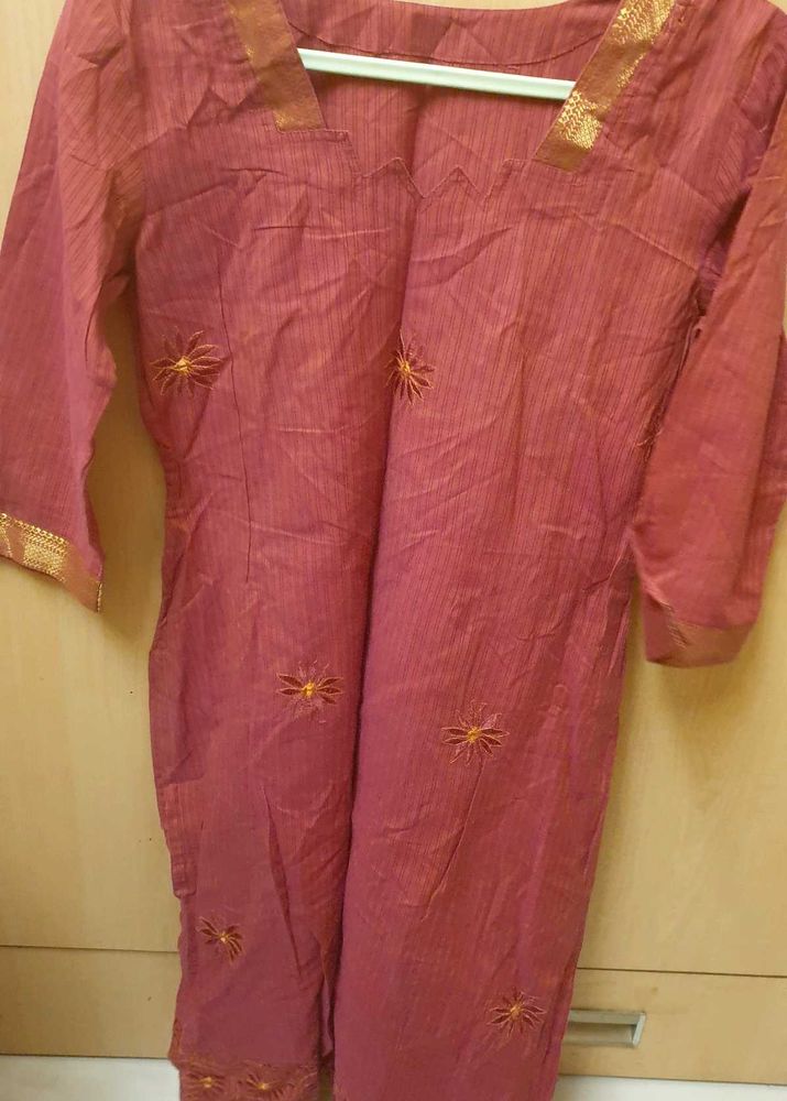 Reddish Pink Custom Tailored Salwaar Set