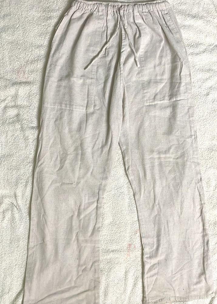Linen Blend Wide Leg Pants