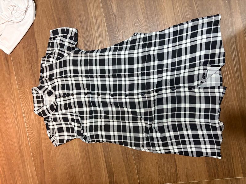 Checked Shirt Top