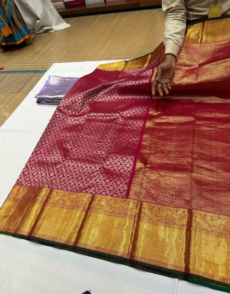 Pure 24k Gold Bridal Kanchipattu Saree(new Piece)