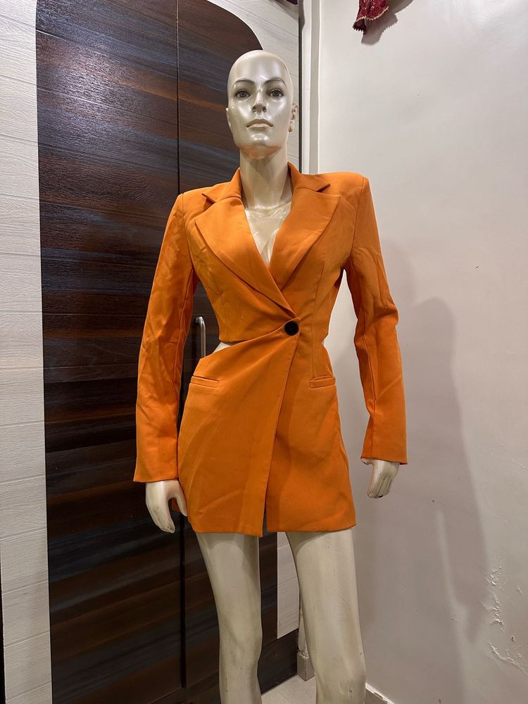 shein Orange Cutout Blazer Dress